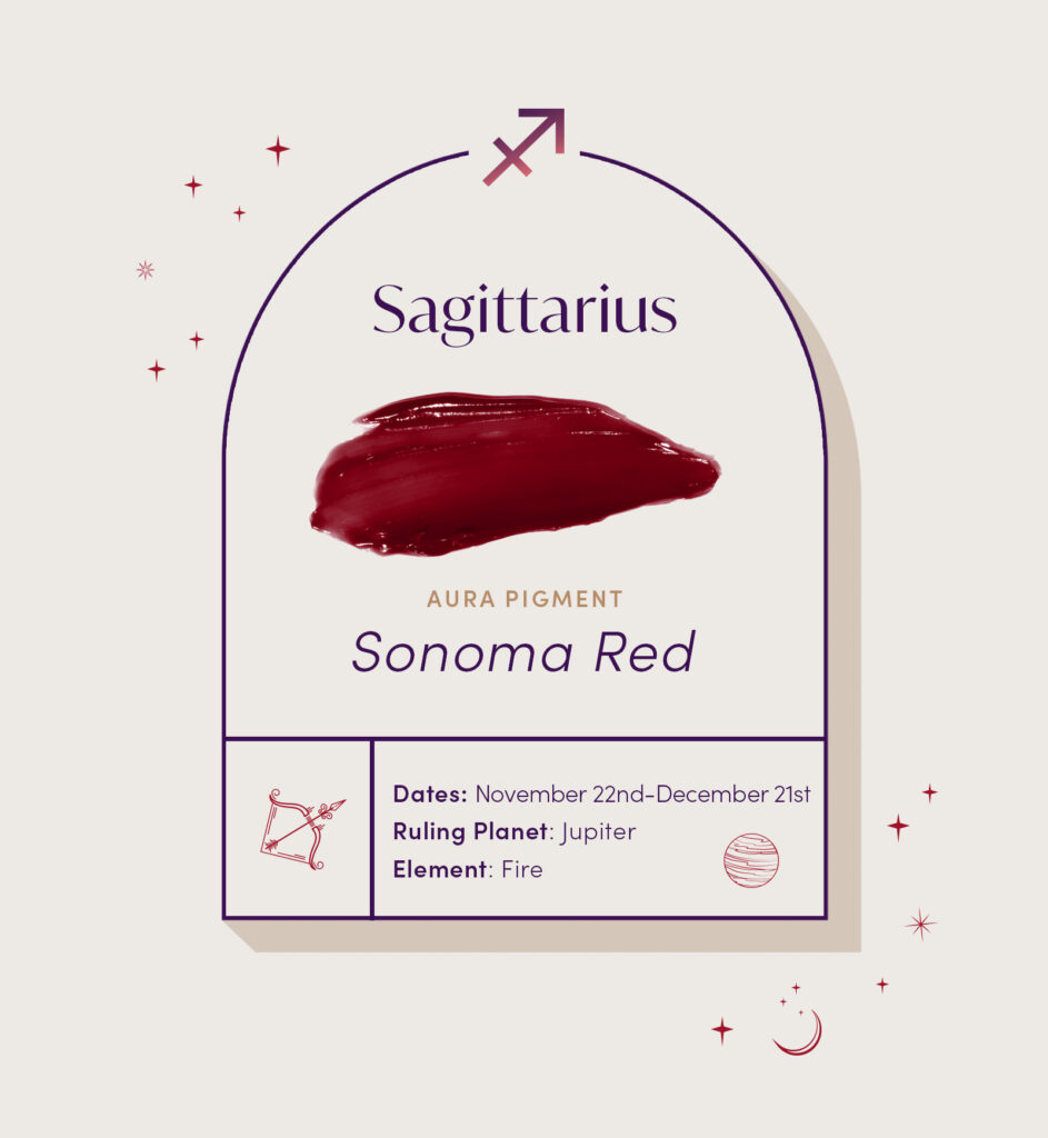 AURA hair care pigment color for Sagittarius zodiac sign
