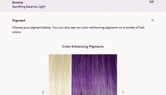 Adjust the intensity of your AURA hair care pigment