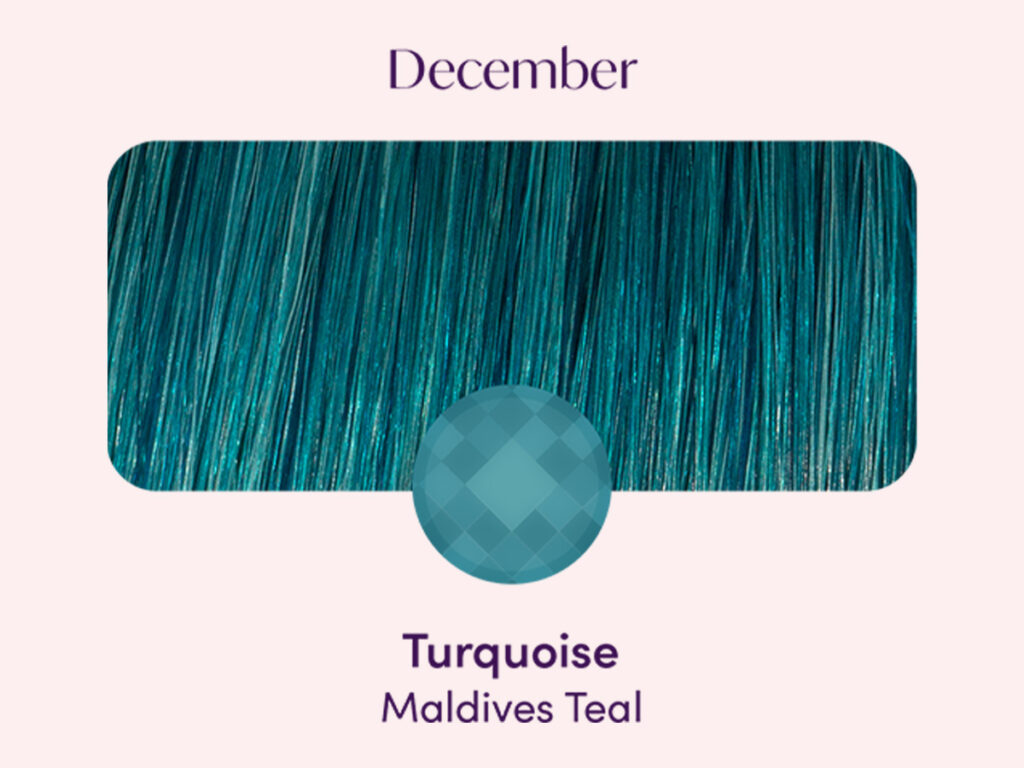 Swatch of Maldives Teal pigment and Turquoise birthstone