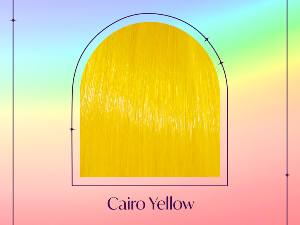 Swatch of our Cairo Yellow semi-permanent Fantasy Pigment. 