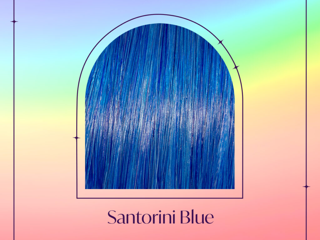 Swatch of our Santorini Blue semi-permanent Fantasy Pigment. 