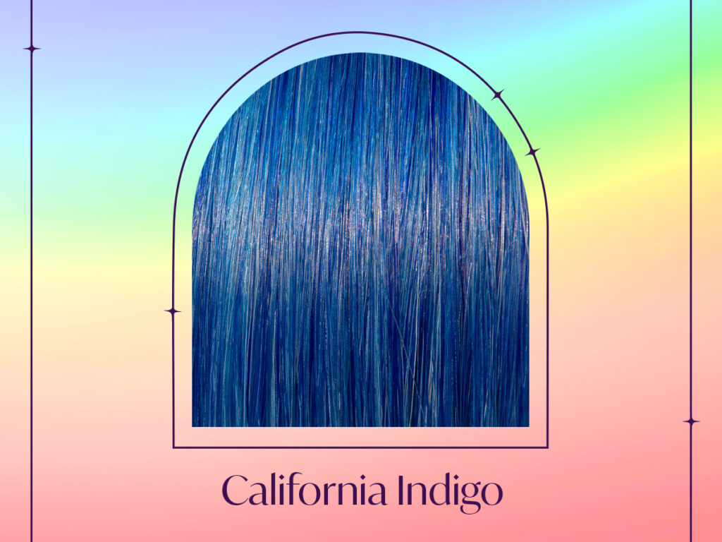 Swatch of our California Indigo semi-permanent Fantasy Pigment. 