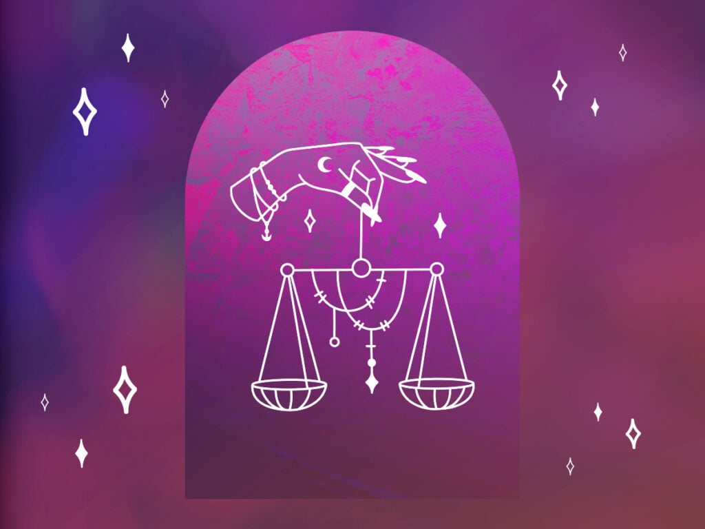 An illustration of a scales, the object that Libra is represented by. 