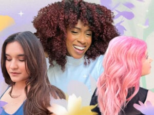 Three women showcasing this spring and summer's hair color trends.