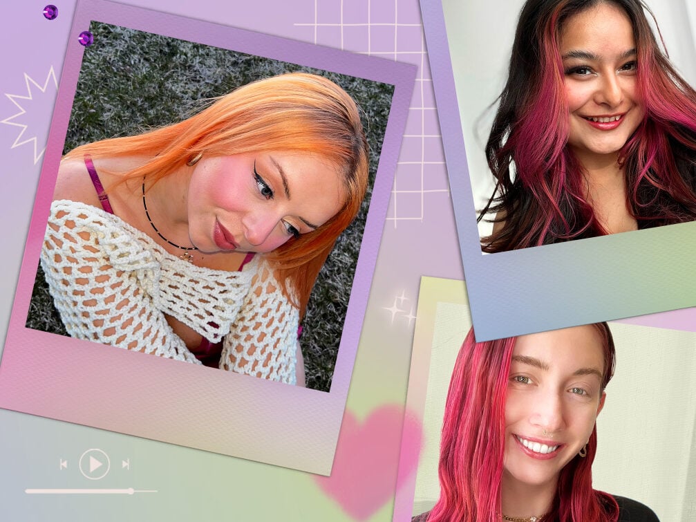 Images of three people showing off different hair colors
